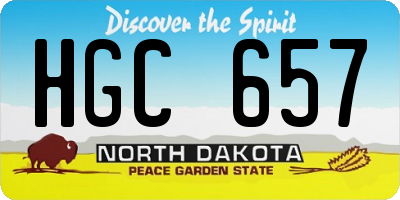 ND license plate HGC657