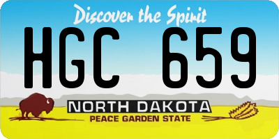 ND license plate HGC659