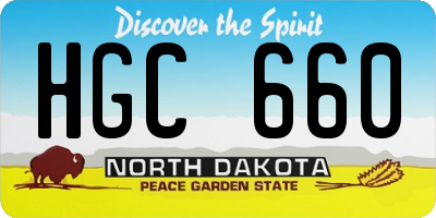 ND license plate HGC660