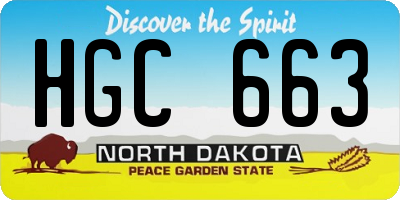ND license plate HGC663