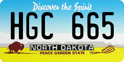 ND license plate HGC665
