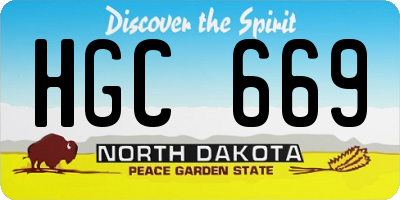 ND license plate HGC669