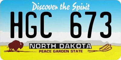 ND license plate HGC673