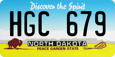 ND license plate HGC679