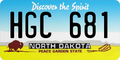 ND license plate HGC681