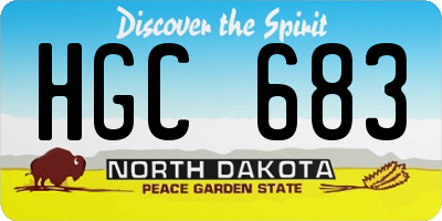 ND license plate HGC683