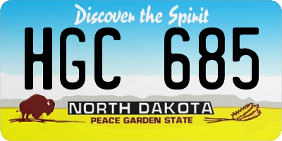 ND license plate HGC685