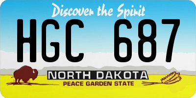 ND license plate HGC687