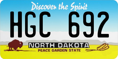 ND license plate HGC692