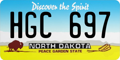ND license plate HGC697