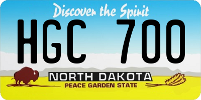 ND license plate HGC700