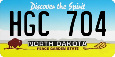 ND license plate HGC704