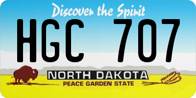 ND license plate HGC707