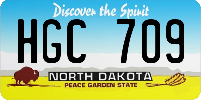 ND license plate HGC709
