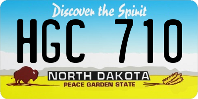 ND license plate HGC710