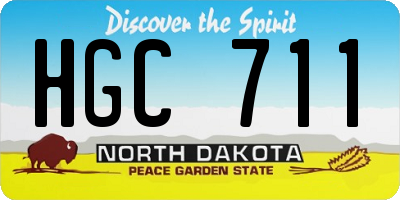 ND license plate HGC711
