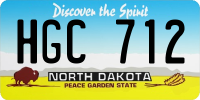 ND license plate HGC712