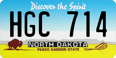 ND license plate HGC714