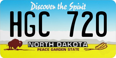 ND license plate HGC720
