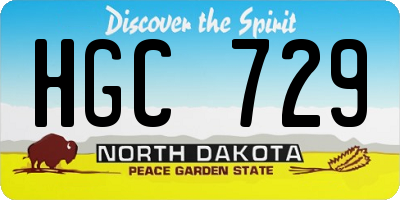 ND license plate HGC729