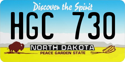 ND license plate HGC730