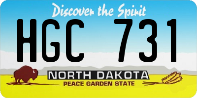 ND license plate HGC731