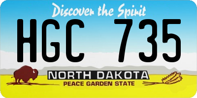 ND license plate HGC735
