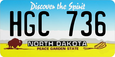 ND license plate HGC736