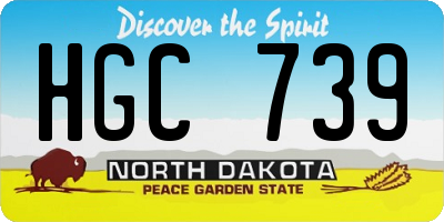 ND license plate HGC739