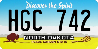ND license plate HGC742