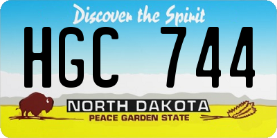 ND license plate HGC744