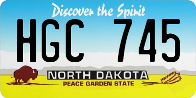 ND license plate HGC745