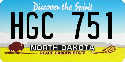 ND license plate HGC751