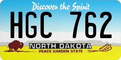 ND license plate HGC762