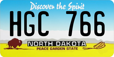 ND license plate HGC766