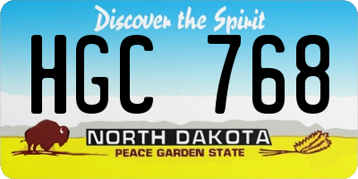 ND license plate HGC768