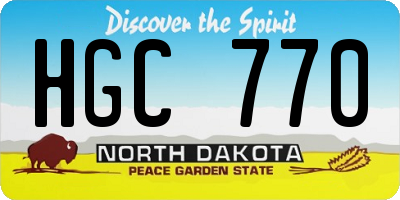 ND license plate HGC770