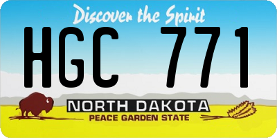 ND license plate HGC771