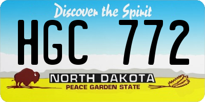ND license plate HGC772