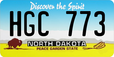 ND license plate HGC773
