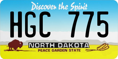 ND license plate HGC775