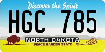 ND license plate HGC785