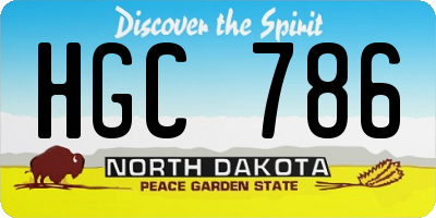 ND license plate HGC786