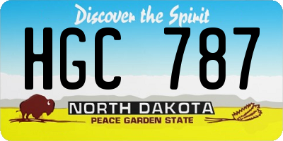 ND license plate HGC787