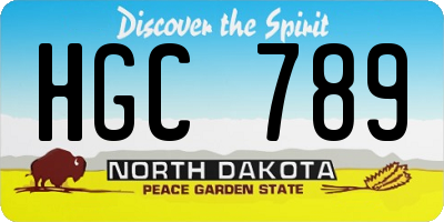 ND license plate HGC789