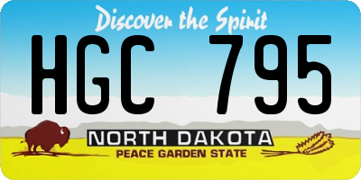 ND license plate HGC795