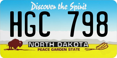 ND license plate HGC798