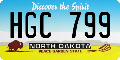 ND license plate HGC799