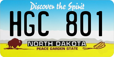 ND license plate HGC801