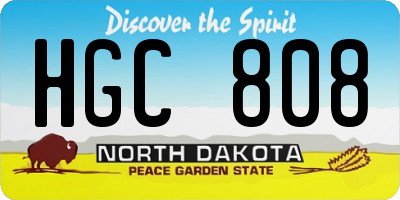 ND license plate HGC808